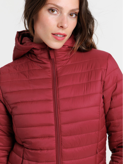 Doudoune coloris bourgogne femme