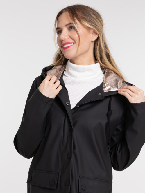 Cire a capuche noir femme