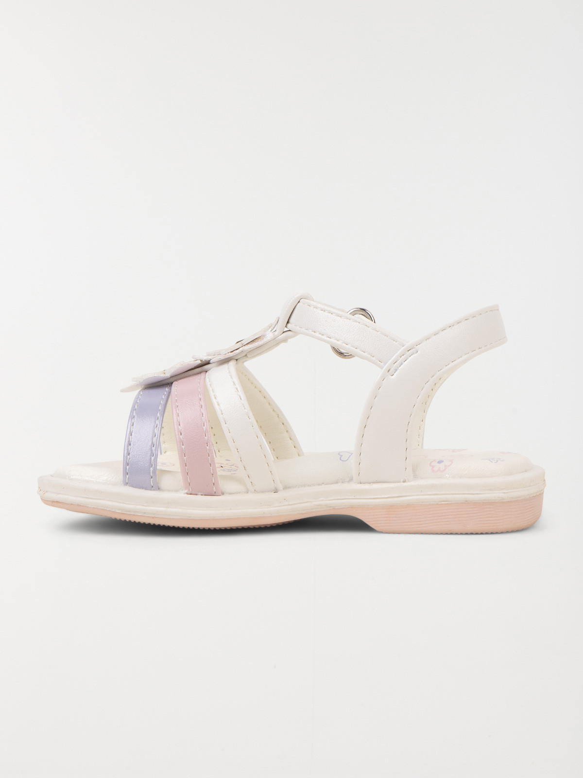 Pied-nu blanc fleurs fille (19-23)