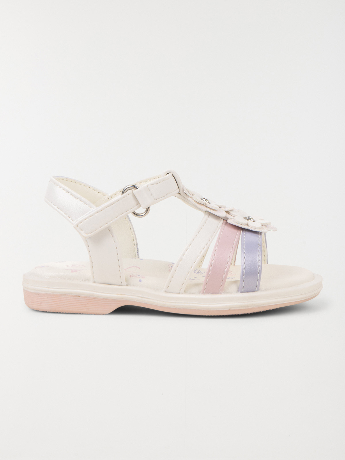 Pied-nu blanc fleurs fille (19-23)