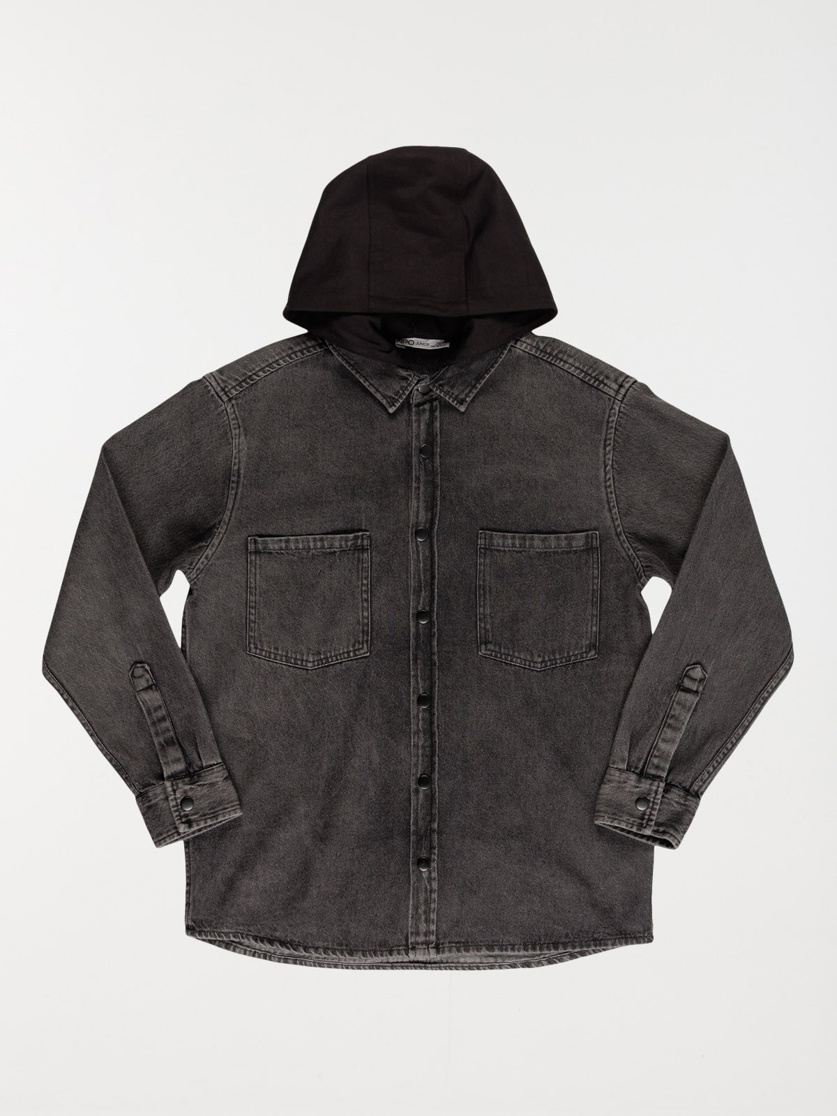 Chemise à capuche noire garçon (XXS-M)