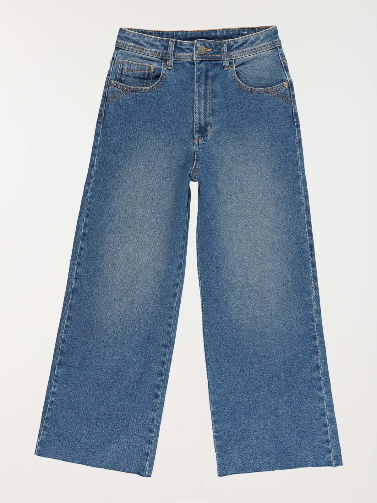 Jean Large Pour Fille NAME IT - 50% Coton, 50% Coton Bio - Coupe Confortable, Poches Avant/arrière