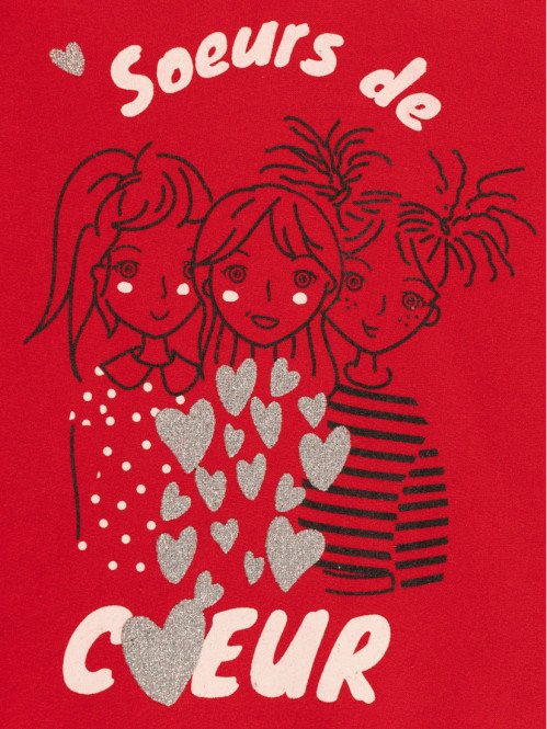 Sweat soeurs de coeur fille...