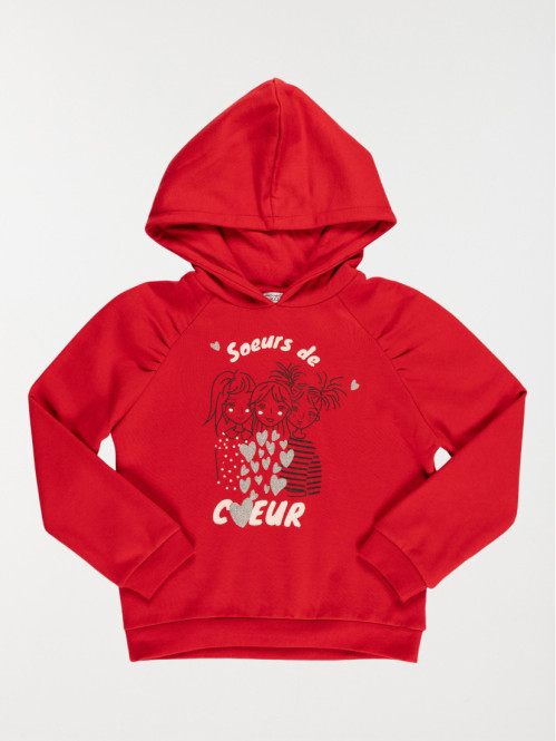 Sweat soeurs de coeur fille (3-12A)