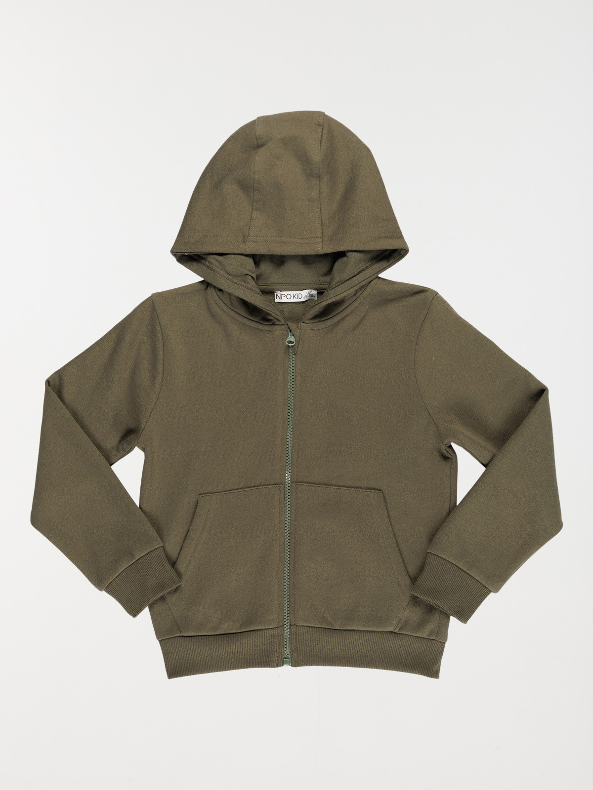 Sweat garçon à capuche kaki (3-12A)