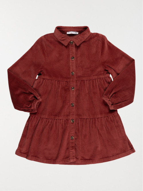 Robe velours rouge ébène fille (3-12A)