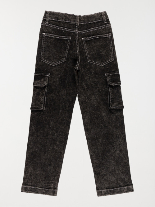 Jean cargo garçon noir (3-12A)