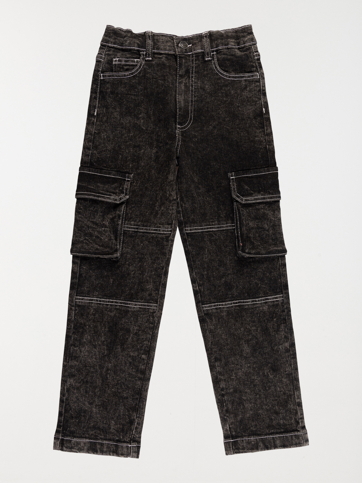 Jean cargo garçon noir (3-12A)