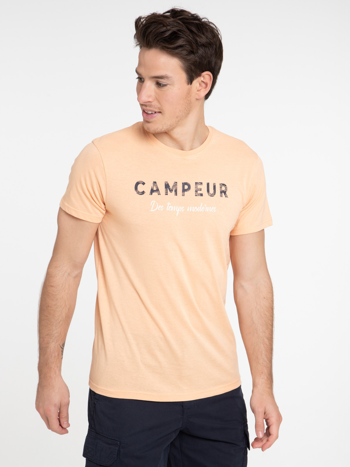 T-shirt coloris mandarine homme