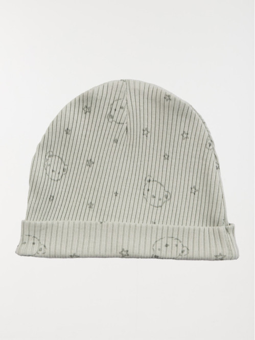 Bonnet naissance vet de gris bébé (0-3M)