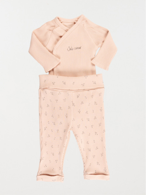 Ensemble body pantalon fille (0-9M)