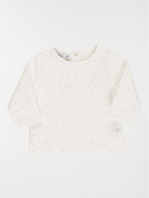 Sweat écru motif floral fille (3-36M)