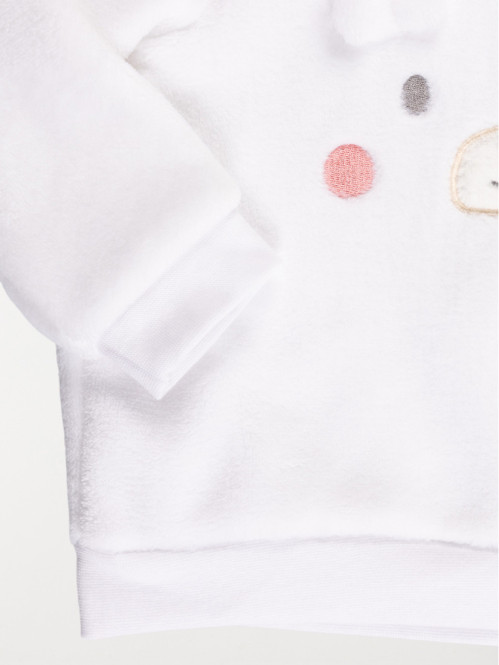Sweat polaire blanc fille (3-36M) Sweat polaire blanc fille (3-36M)
