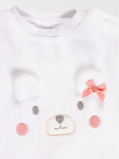 Sweat polaire blanc fille (3-36M) Sweat polaire blanc fille (3-36M)