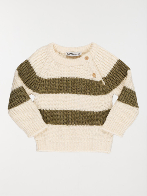 Pull col rond à rayures garçon (3-36M)