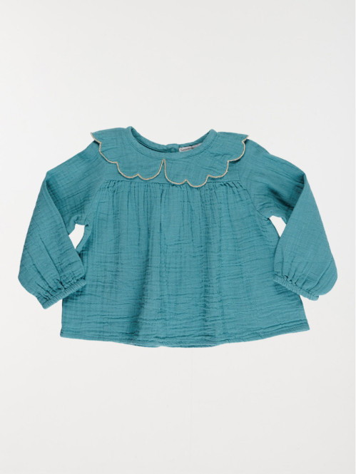 Blouse bleu canard fille (3-36M)