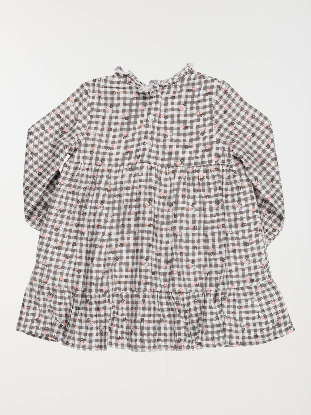 Robe vichy et fleurs fille (3-36M)