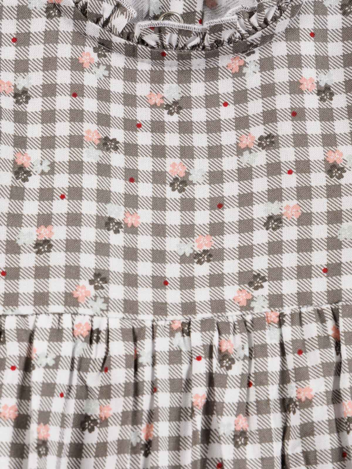 Robe vichy et fleurs fille (3-36M)