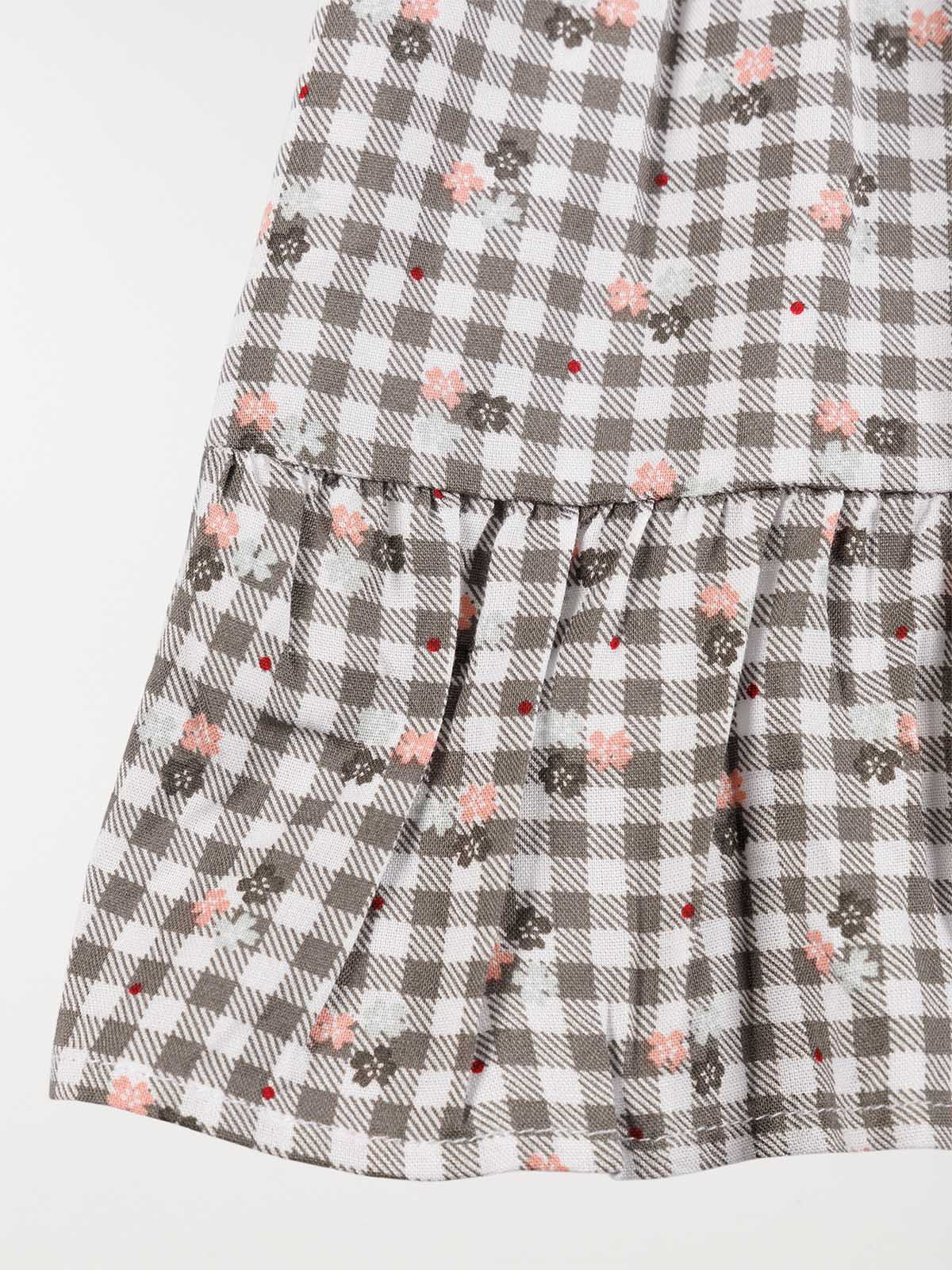 Robe vichy et fleurs fille (3-36M)