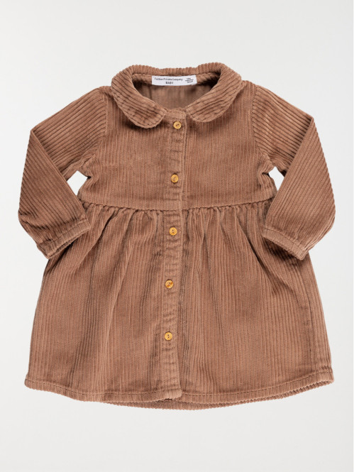 Robe velours taupe marron fille (3-36M)