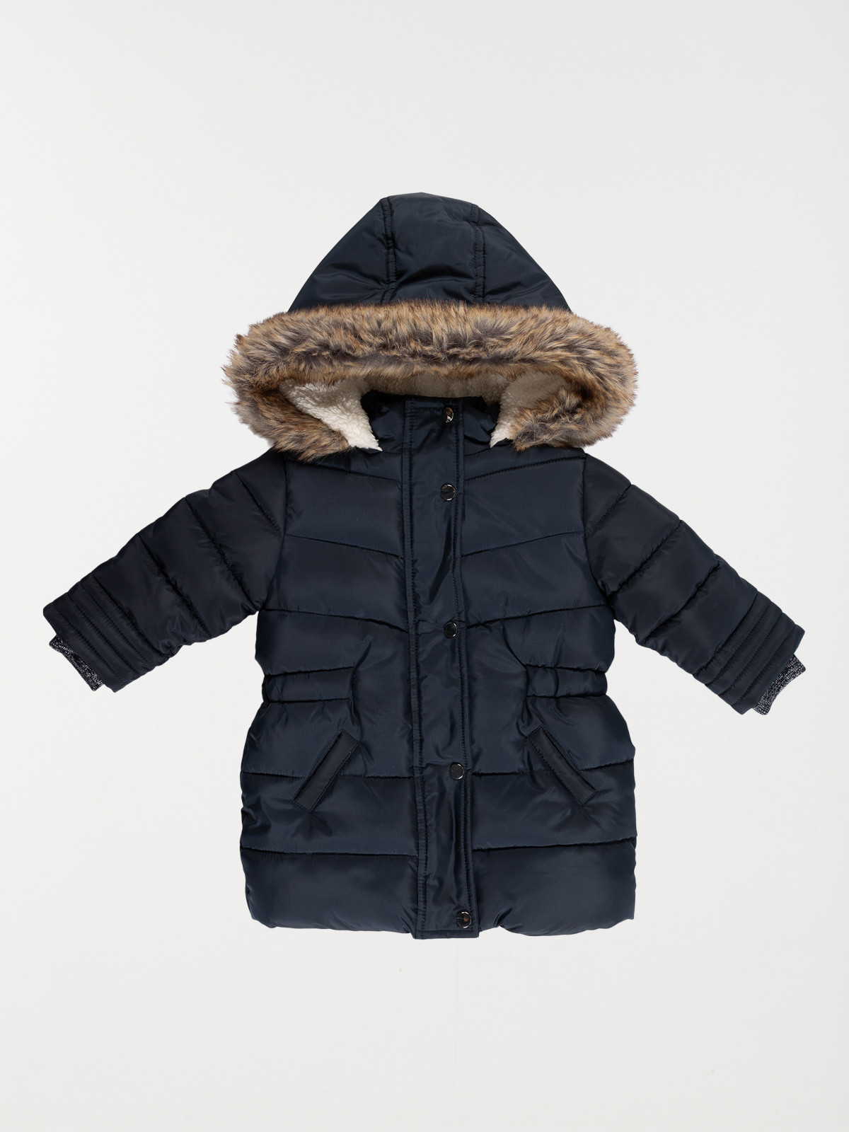Doudoune à capuche marine fille (6-36M)