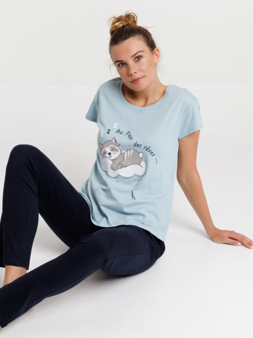 Pyjama motif raton -laveur femme