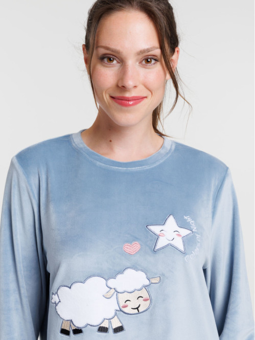 Chemise de nuit velours mouton femme Chemise de nuit velours mouton femme
