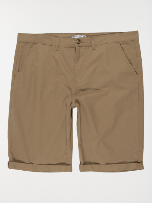Bermuda café foncé grande taille homme