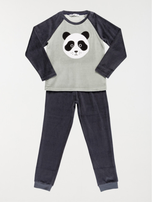 Pyjama velours panda garçon (3-12A)