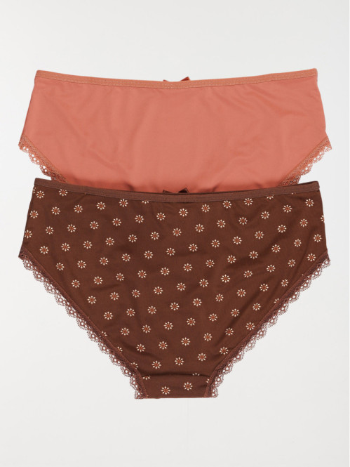 2 shorties femme marron glacé (S-XL) 2 shorties femme marron glacé (S-XL)
