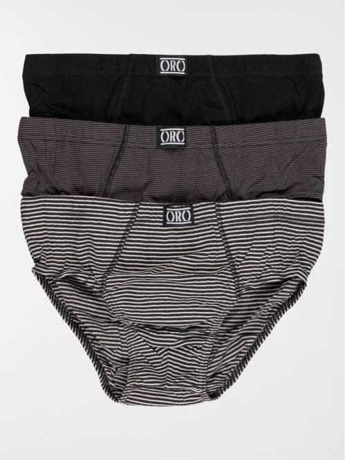 Lot de 3 slips homme coloris gris
