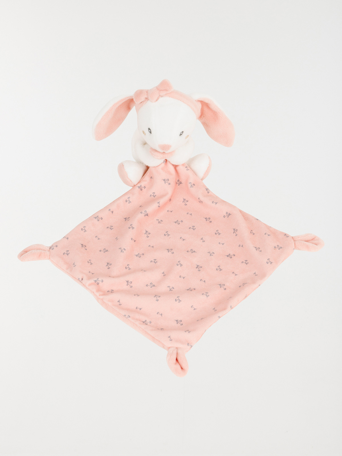Doudou mouchoir naissance lapin rose