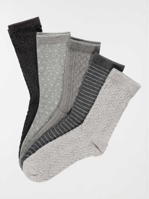 Lot de 5 chaussettes fantaisies femme