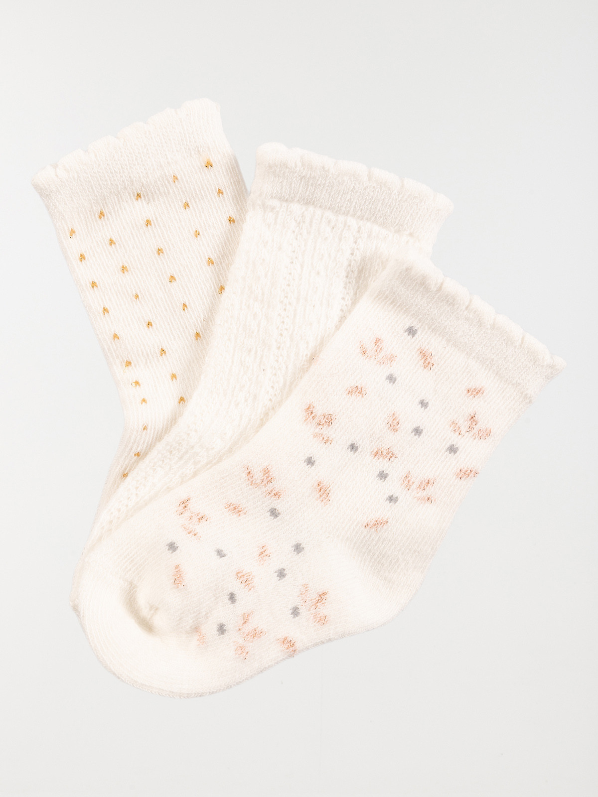 Lot de 3 chaussettes bébé fille écru