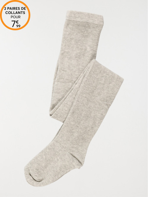 Collants chauds gris clair chiné fille