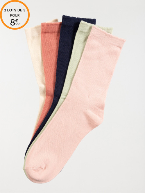 Lot 5 paires chaussettes fille