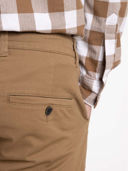 Pantalon chino slim café foncé homme