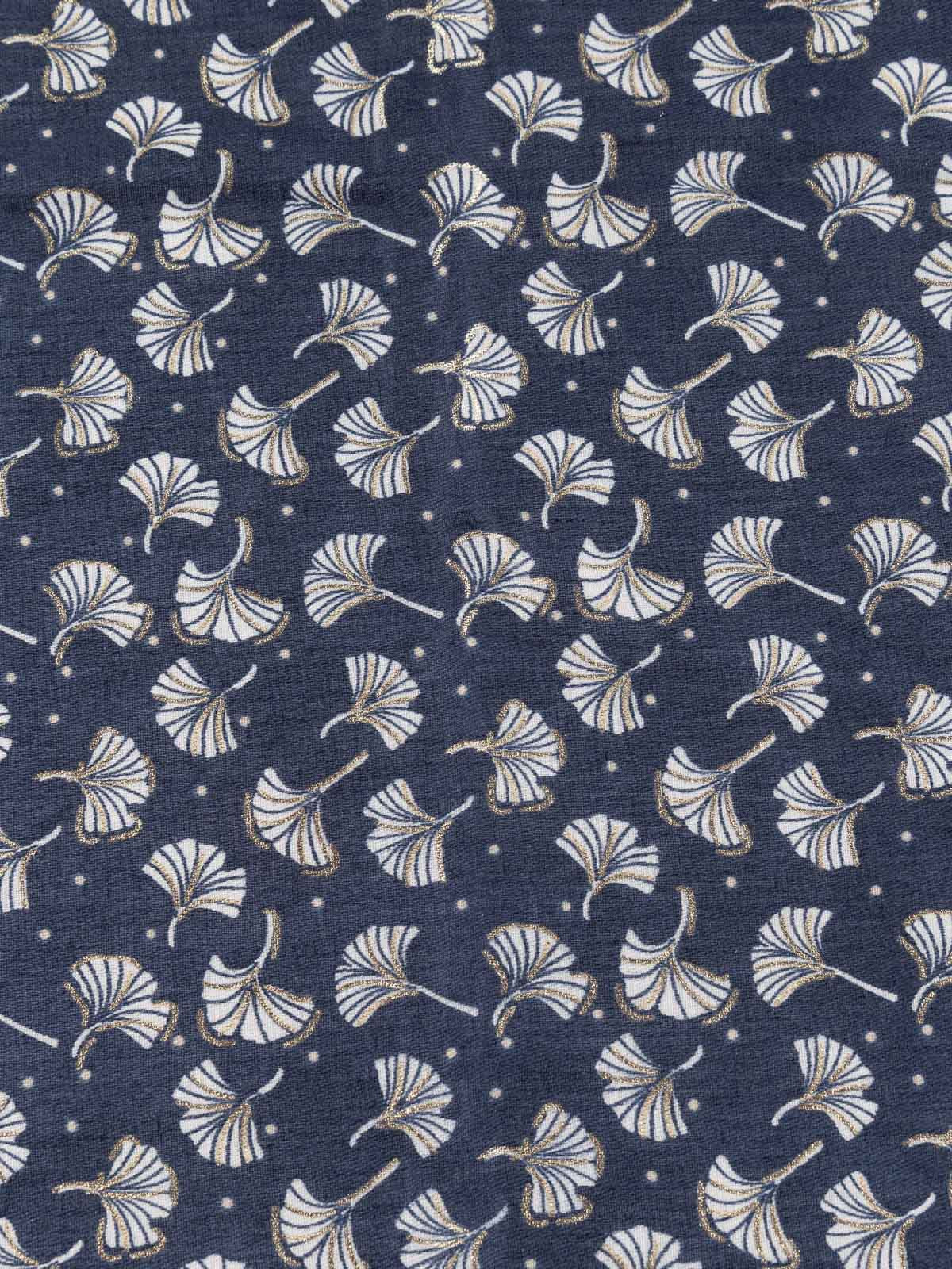 Foulard fleuri femme marine navy