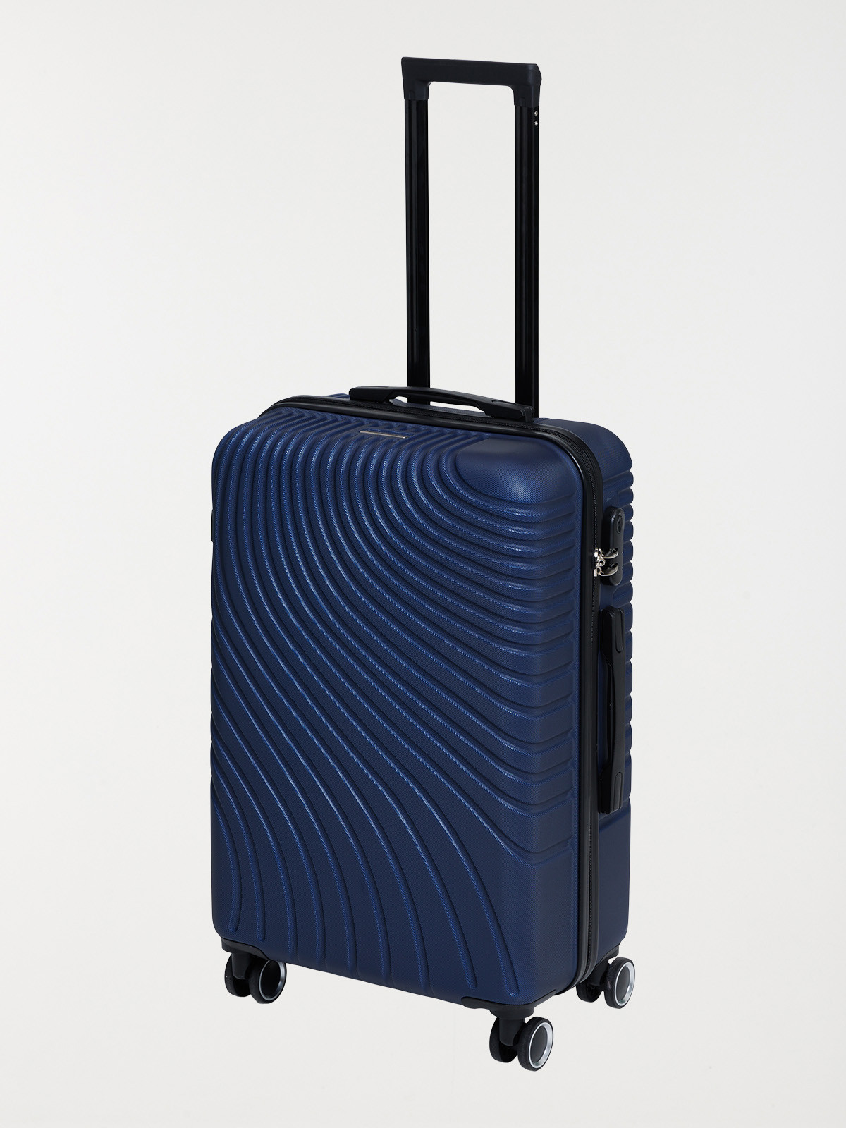 Valise rigide bleu à roulette