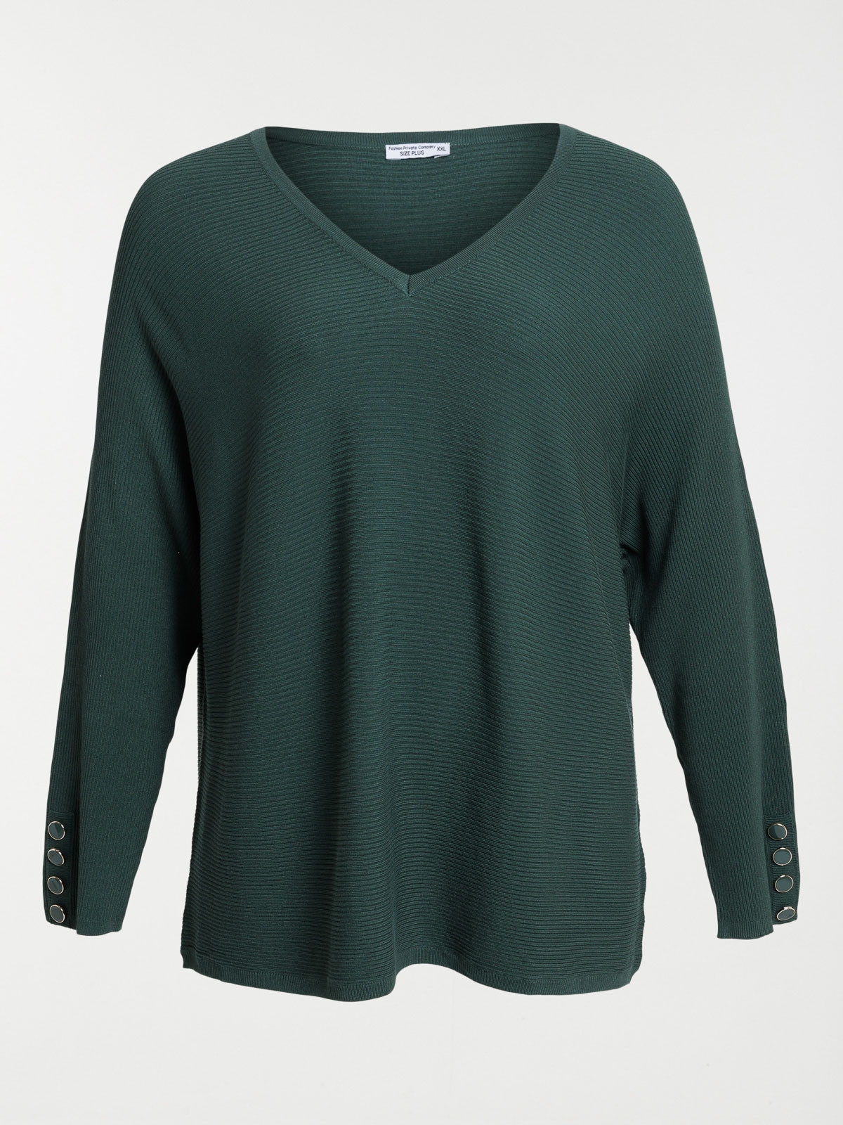 Pull deep green grande taille femme