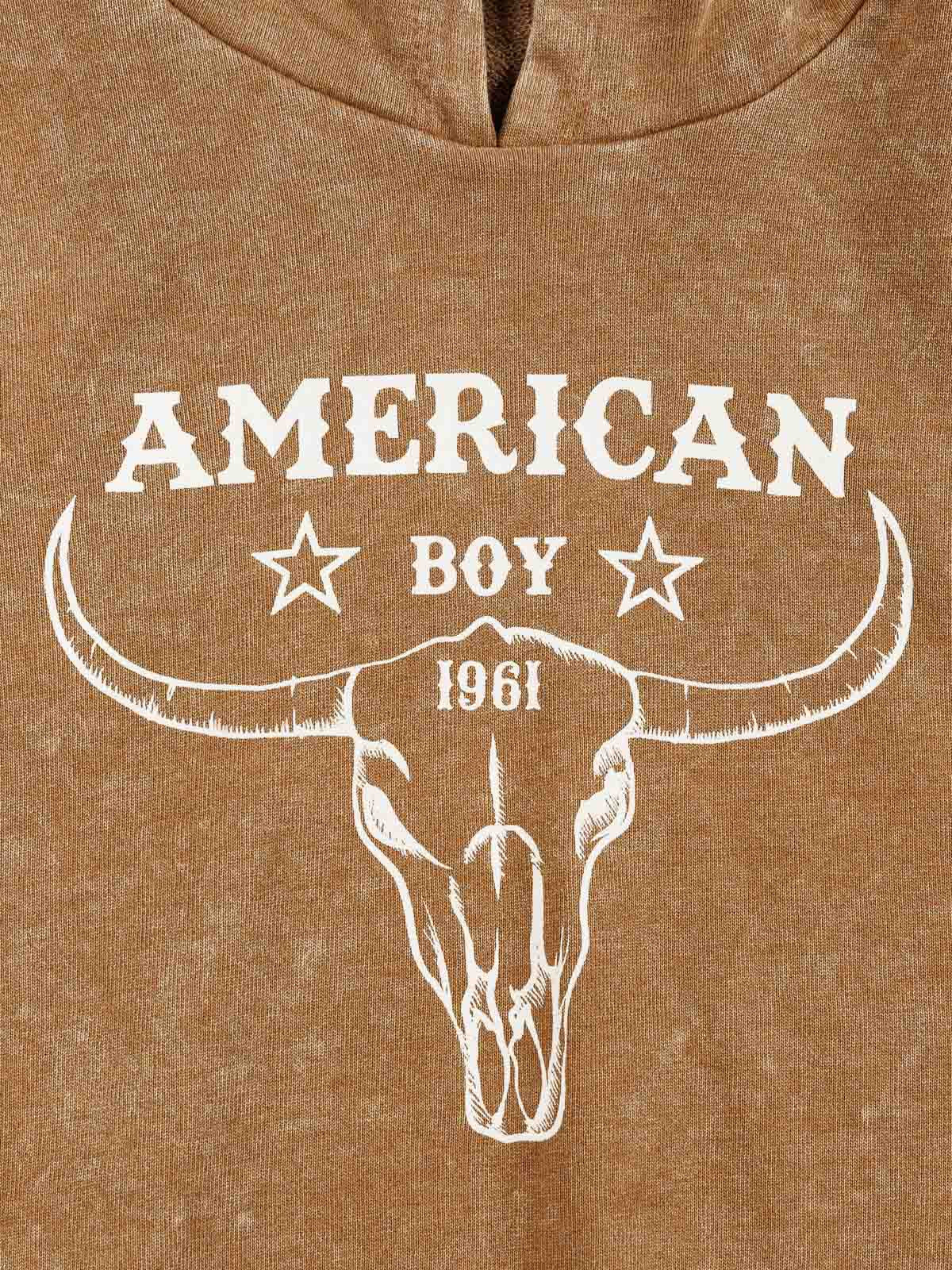 Sweat capuche motif garçon (3-12A)