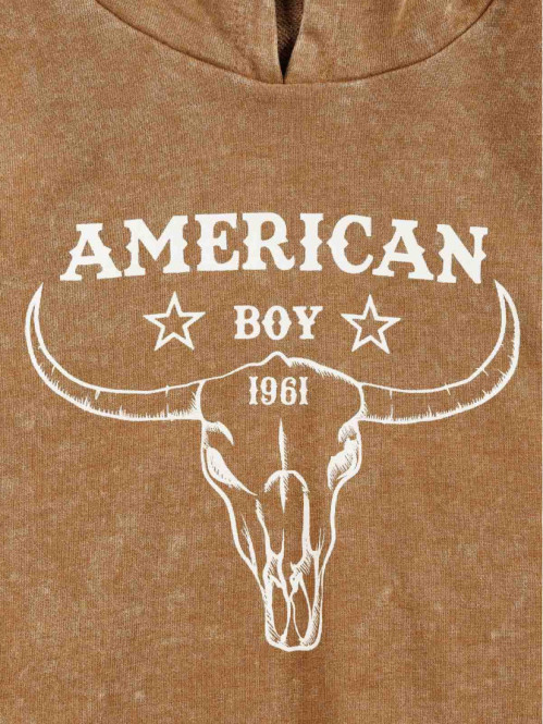 Sweat capuche motif garçon (3-12A)