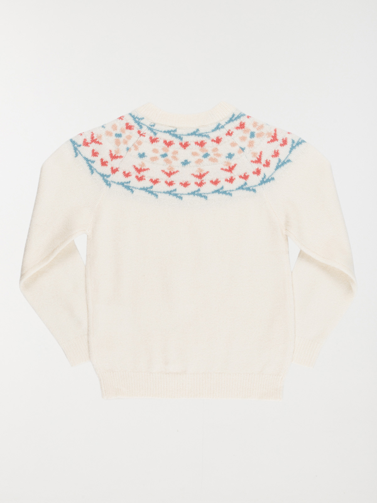 Pull jacquard col rond fille (3-12A)