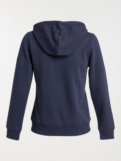 Sweat zippé à capuche marine femme