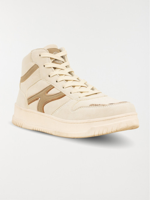 Baskets montantes beiges...