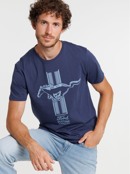 T-shirt Ford Mustang homme marine navy