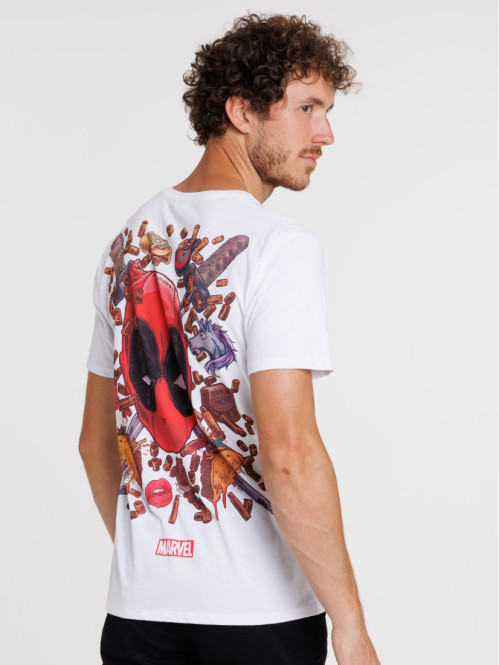 T-shirt col rond blanc homme