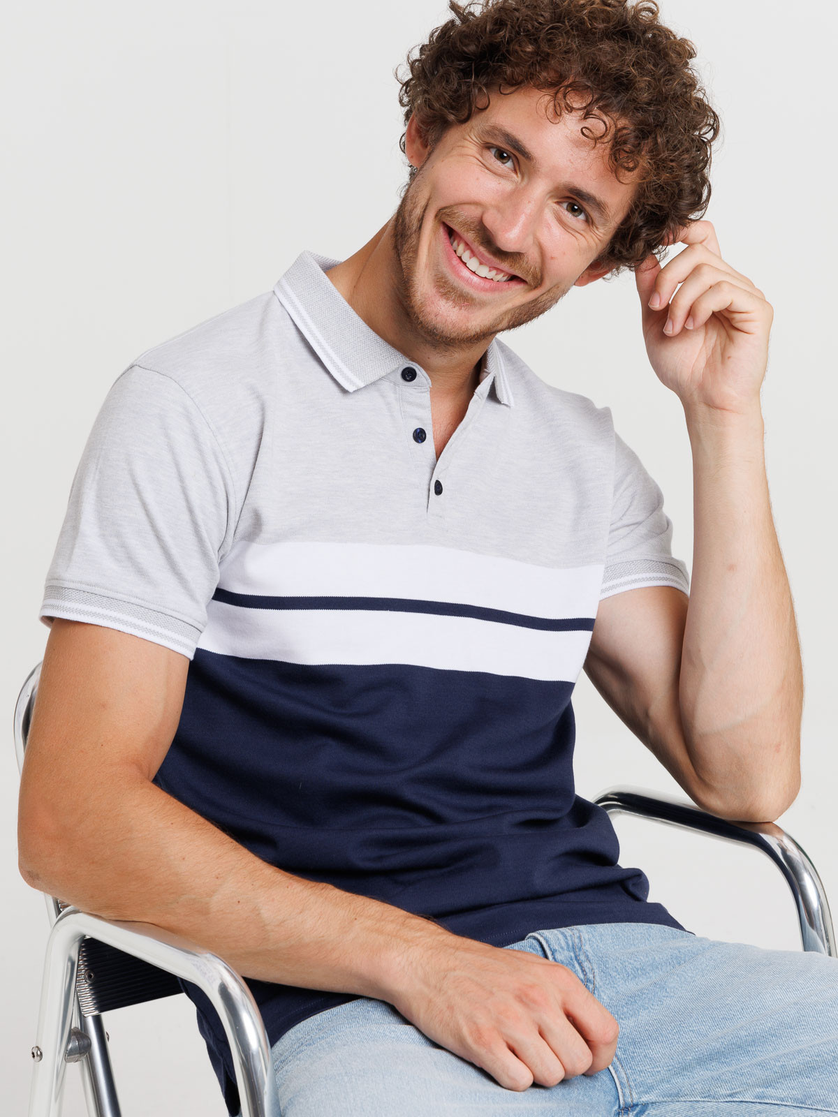Polo rayures homme