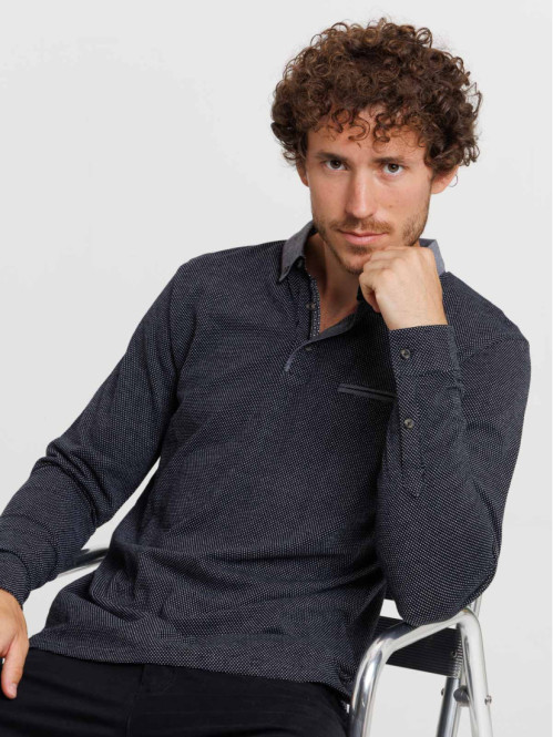 Polo noir homme