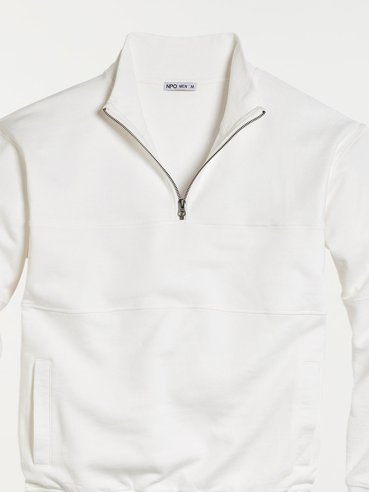 Sweat col camionneur écru homme